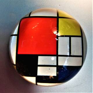 ''Mondrian"' glass paper weight