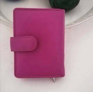 Fuchsia leather wallet